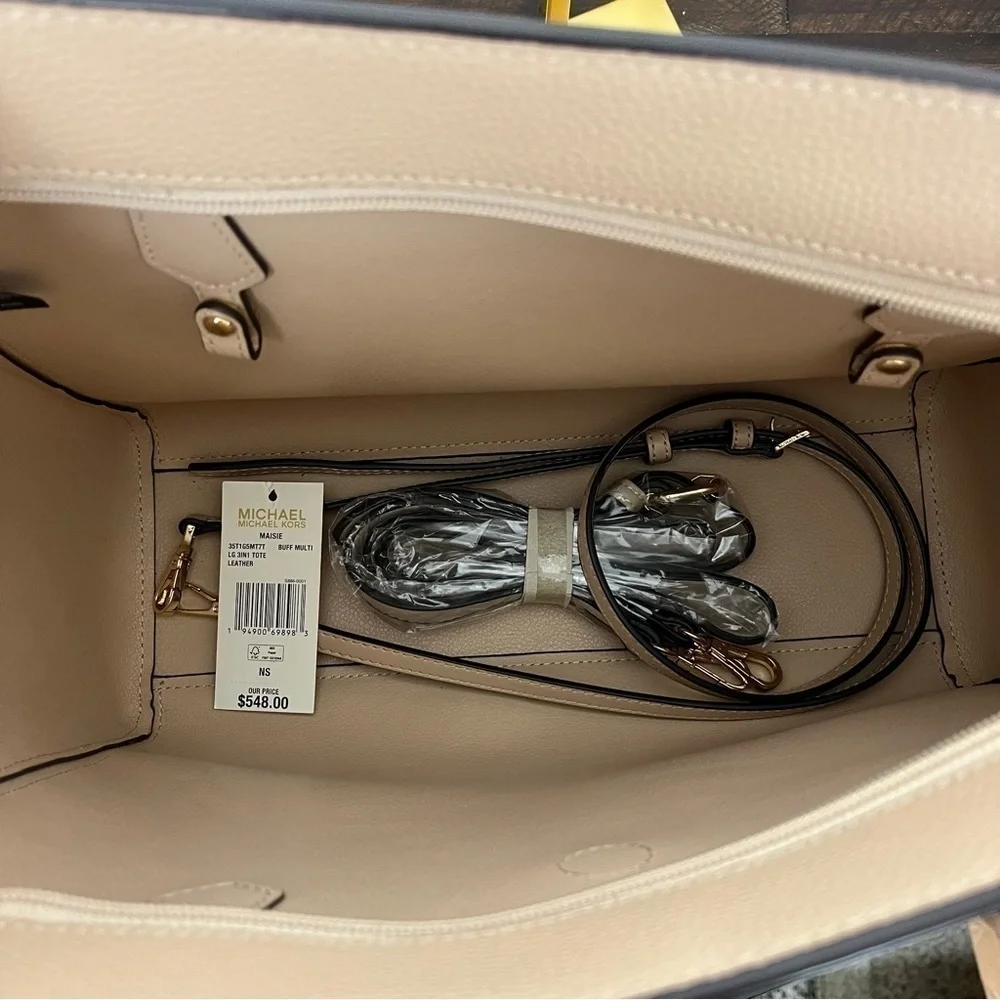 Michael Kors 3 in 1 Large Maisie Tote. Beige. #360